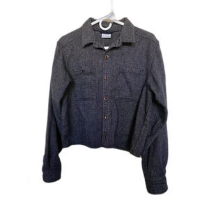 Columbia Women's Grey Tweed Cropped Jacket - Cozy Neps Texture Sz S